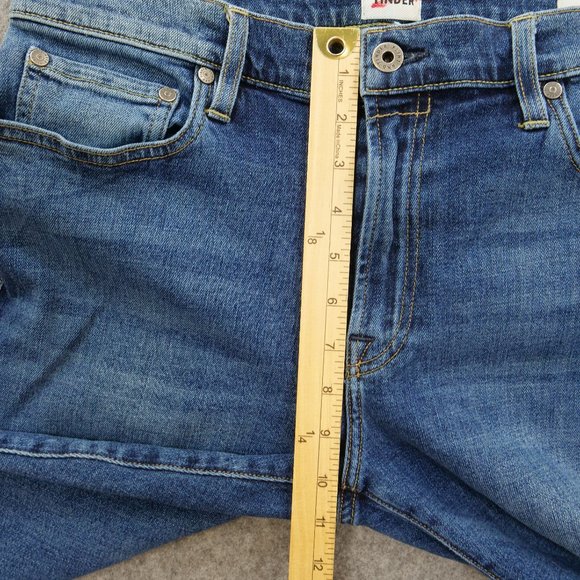 Flint and Tinder Jeans Mens 33 Blue Slim Tapered Mid Rise Medium Zip Fly - Picture 12 of 16